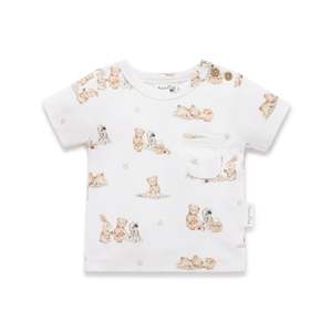 Infant clothing: Teddy Picnic AOP Tee | Aster & Oak