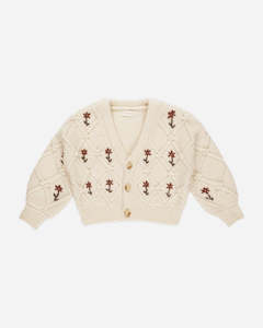 Boxy Cardigan || Winter Floral Embroidery |  Rylee + Cru