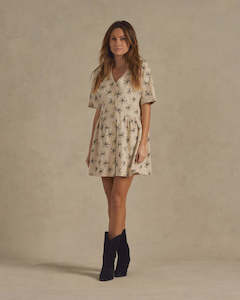 Button Jersey Mini Dress | Sketchy Fleur | Rylee + Cru