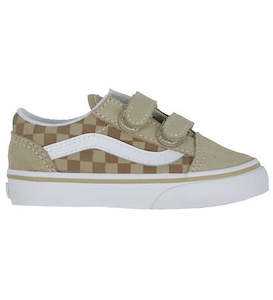 TODDLER - OLD SKOOL V NEUTRAL CHECKERBOARD BROWN/TRUE WHITE | Vans