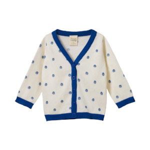 LIGHT COTTON KNIT CARDIGAN - Daisy  Daze Blue Print | Nature Baby