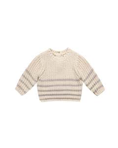 REX SWEATER || FOG STRIPE |  Quincy Mae