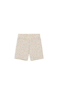 Organic Cotton Everyday Bike Short - Rosalie Floral Mauve | Jamie Kay