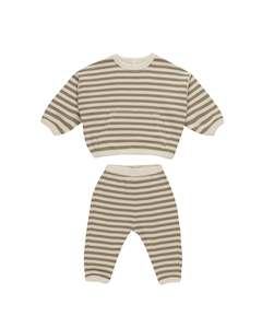 Infant clothing: WAFFLE SLOUCH SET || OLIVE  STRIPE | Quincy MaeT6T5