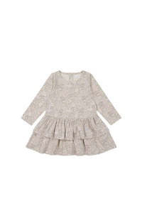 Infant clothing: Organic Cotton Fayette Dress - April Floral Mauve | Jamie Kay