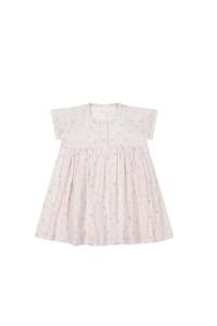 Organic Cotton Muslin Short Sleeve Dress - Meredith Violet | Jamie Kay