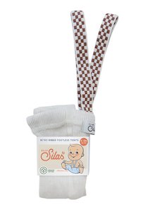 Infant clothing: Footless Cream Blend Checked | Silly Silas