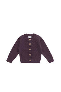 Cable Knit Cardigan - Blackberry | Jamie Kay