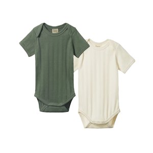 2 Pack Derby Short Sleeve Bodysuit | Nature Baby