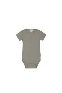 Organic Cotton Modal Darcy Rib Tee Bodysuit - Twig | Jamie Kay