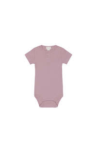 Organic Cotton Modal Darcy Rib Tee Bodysuit - Vintage Violet| Jamie Kay