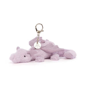 Infant clothing: Lavender Dragon Bag Charm Lavender & Glitter 12x8x22cm| Jellycat