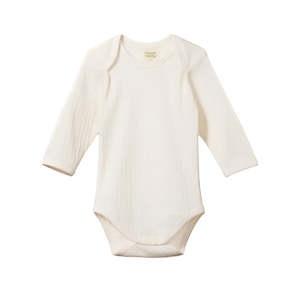 Pointelle Long Sleeve Bodysuit - Natural | Nature Baby