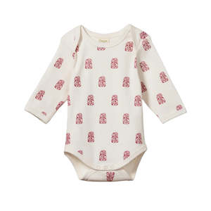 Cotton Long Sleeve Bodysuit - Tiki Print | Nature Baby