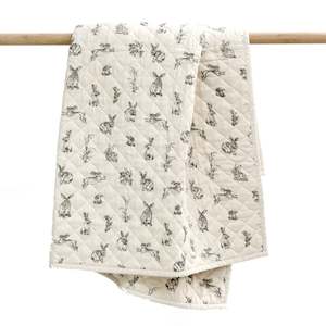 Infant clothing: Baby Cot Quilt / Floor mat - Almond Burrowers | Burrow & Be