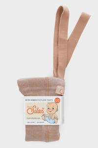 Infant clothing: Footless Cotton Tights - Silvery Brown  | Silly Silas