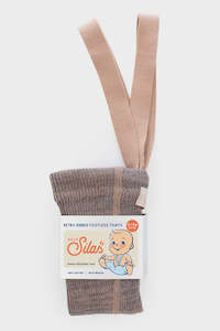 Infant clothing: Footless Cotton Tights - Charcoaly Brown | Silly Silas