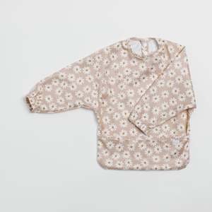 Sleeved Bibs: Sleeved Bib - Wild Daisy Greige