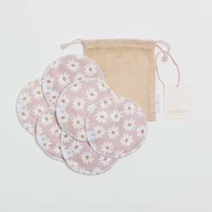 Premium Reusable Nursing Pads Pack - Wild Daisy Lilac Ash