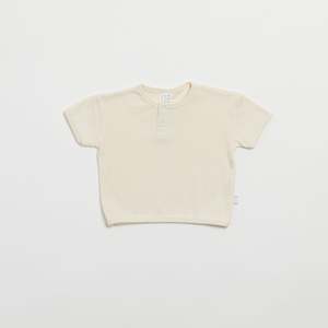 Organic Ribbed Tee - Vanilla