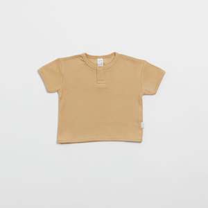 Organic Ribbed Tee - Sand