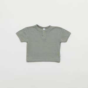 Organic Ribbed Tee - Pistachio