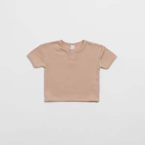 Organic Ribbed Tee - Dusky Primrose