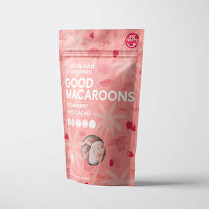 Health food wholesaling: Good Macaroons - Strawberry + White Cacao