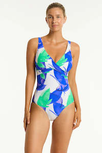 Sea Level Sublime Cross Front One Piece (Cobalt)