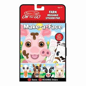 Melissa and Doug Farm Make-a-Face Reusable Sticker Pad