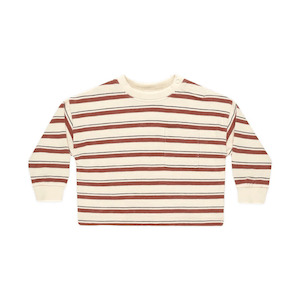 Rylee + Cru Relaxed Long Sleeve Tee - Brick Stripe