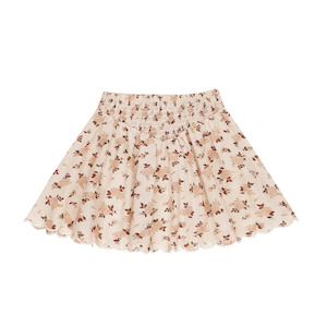 Rylee + Cru Smocked V Mini Skirt - Harvest Rose