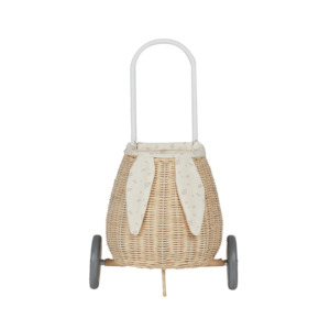 Olli Ella Rattan Bunny Luggy with Lining – Pansy