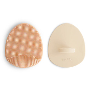 Mushie Cradle Cap Brush 2 Pack - Blush/Shifting Sand