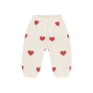 Toy: Quincy Mae Heart Knit Pants - Ivory