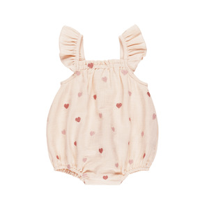 Toy: Quincy Mae Bonnie Romper - Heart Embroidery