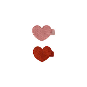 Quincy Mae Heart Clips - Set Of 2, Red Lipstick