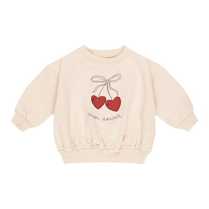 Quincy Mae Relaxed Fleece Sweatshirt - Mon Amour