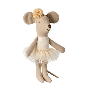 Maileg Little Sister Ballerina Mouse - Off White