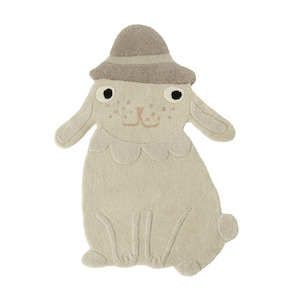 Toy: OYOY Hopsi Rabbit Rug - Off White