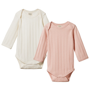 Nature Baby Long Sleeve 2 Pack Bodysuits - Natural/Rosebud