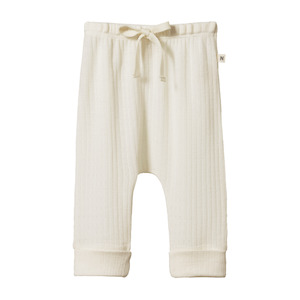 Nature Baby Merino Drawstring Pant Pointelle - Natural