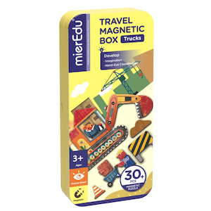 Travel Magnetic Puzzle Box - Trucks