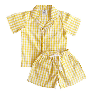 Piccolo Pyjama Short Set - Buttercup Yellow Gingham