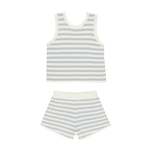 Rylee + Cru Crochet Tank Set - Blue Stripe