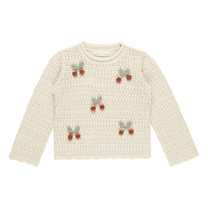 Rylee + Cru Crochet Knit Pullover - Cherries