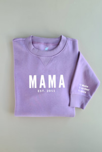 Clothing: Personalised MAMA Sweatshirt - LILAC