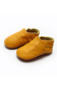 Clothing: Soft Sole Leather Shoes -  Mustard