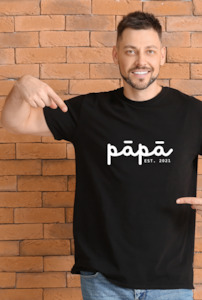 Personalised PAPA T-shirt - Black