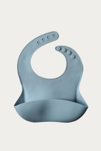 Clothing: Silicone Baby Bib - Grey